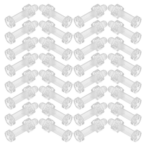2Sets Clear Plastic Round Head Screws and Nuts Durable Insulated Kit 1