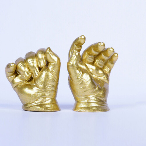4Sets DIY Handprint Casting Kit Bamboo Clay Paper Couples Home Decor 2