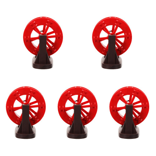 5Pcs Red Plastic Fountain Replacement Wheels for Small Pond Decor 2