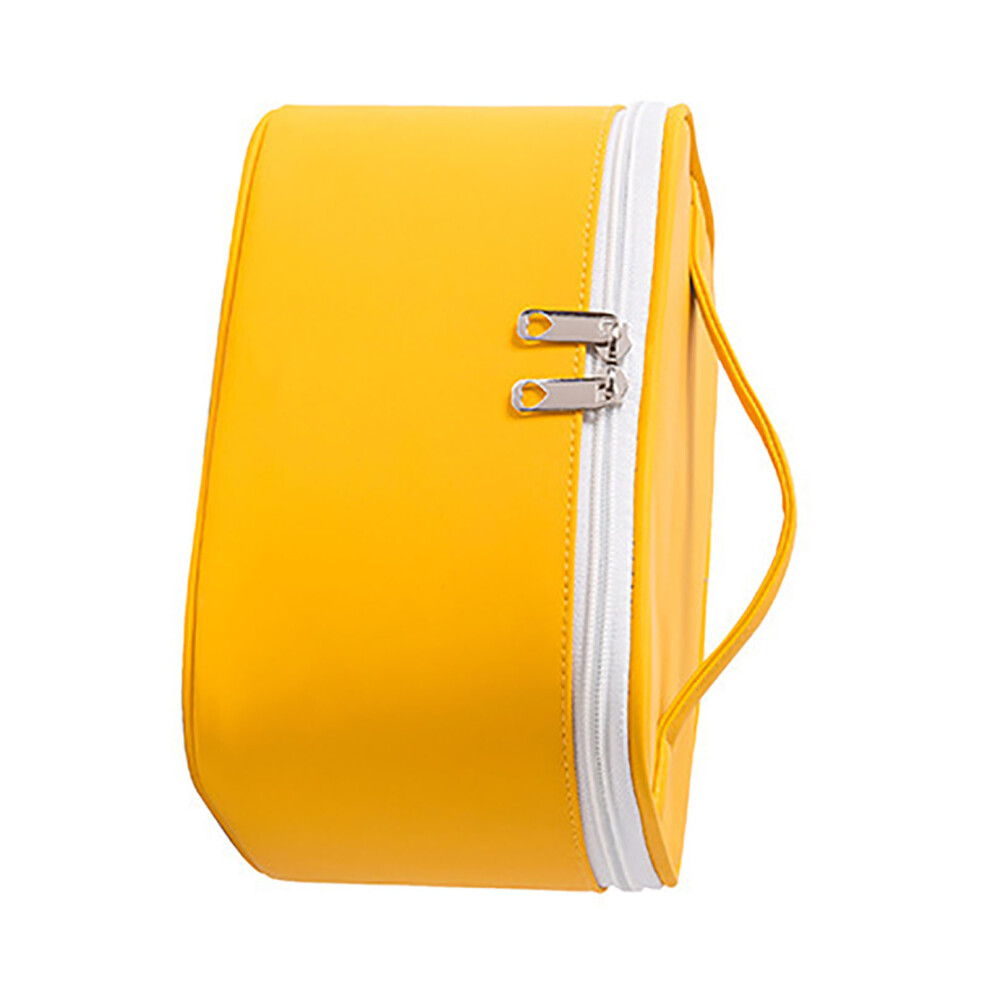 Yellow Waterproof Portable Makeup Bag 22X12x14cm Large Capacity Cosmetic Organizer
