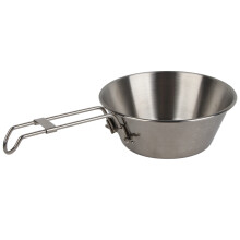 Portable Folding Bowl 300ml Stainless Steel for Camping Picnic BBQ Outdoor Use