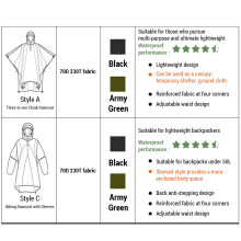 Wasserfeste und wiederverwendbare Regenjacke mit Kapuze für Camping und Wandern, leichtgewicht.