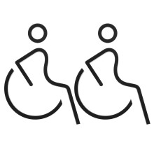 2Pcs Waterproof Acrylic Handicap Accessible Toilet Signs with Adhesive