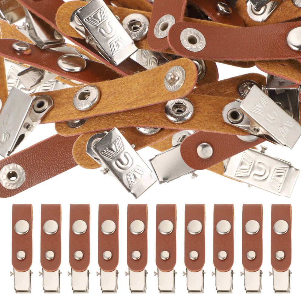 50St Metalen En Leren Naamplaat Clips Voor Badges-image