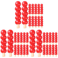 60Pcs Red Resin Miniature Doll House Sugar-Coated Ornaments