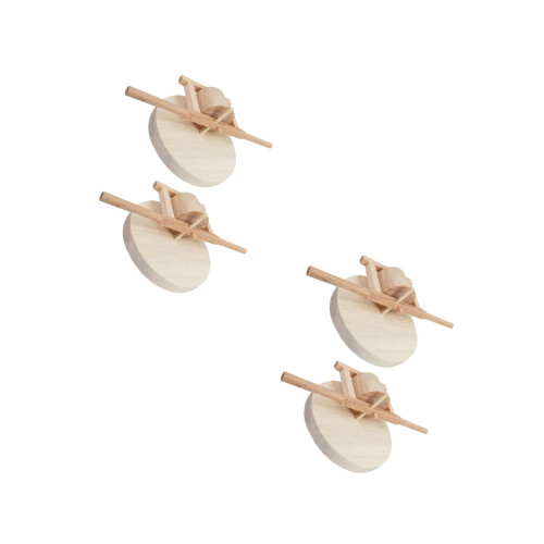 4Pièces Miniature Bois Sans Odeur Décor Rustique Marron 1