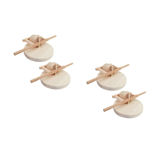 4Pièces Miniature Bois Sans Odeur Décor Rustique Marron 2