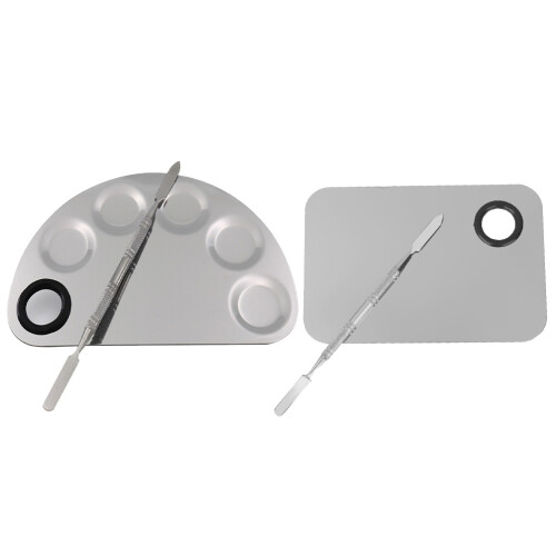 6Sets Stainless Steel Silver Makeup Foundation Mixing Pallet Set 1