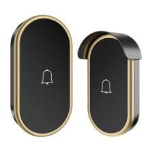 Lange Afstand Door de Muur Intelligente Elektronische Draadloze Deurbel Home Pager  Deurbel Zwart + Goud US Plug