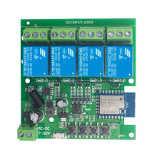 Módulo Inteligente con Interruptor Inalámbrico Wifi de 4 Canales, CC 7 V-32 V, Autobloqueo, RF433, Relé de 10 A, Control por Aplicación Life
