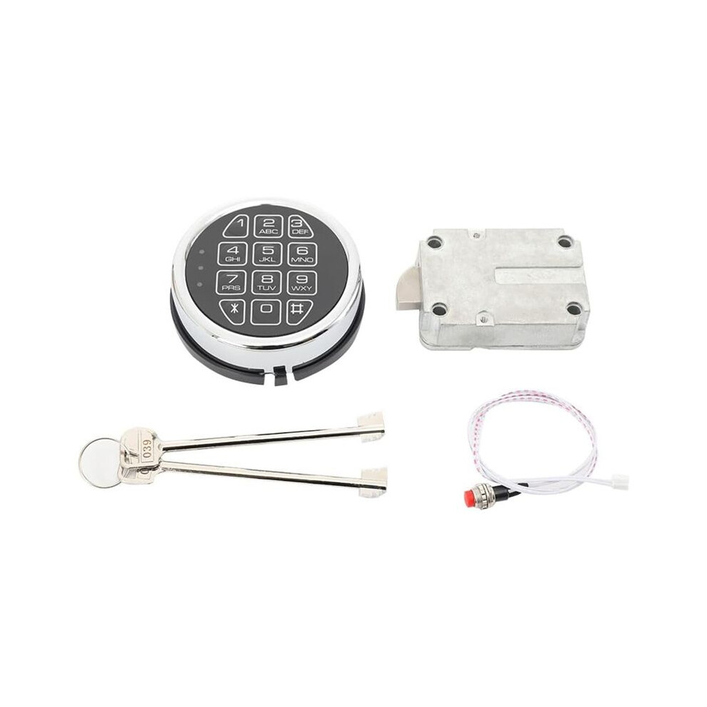 Replacement Electronic Safe Lock With Solenoid Lock & 2 Override Keys,Chrome Keypad Security Fireproof Safe Box And More 4711138672316