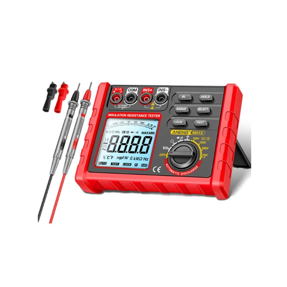 Aneng Mh15 Digital Ohmmeter Insulation Resistance Meter 6000 Count Resistor Tester Capacitor Test Megohmmeter High Voltage Tools 4711722415725