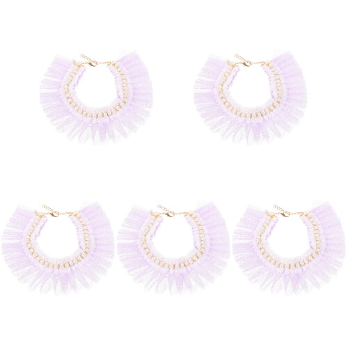 5Pièces Colliers Ajustables Violet Style Élégant 2