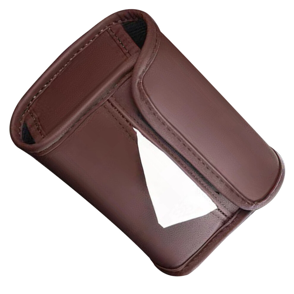 Wear-Resistant Pu Leather Car Tissue Box Holder For Backseat Organizer Brown 4641388338765