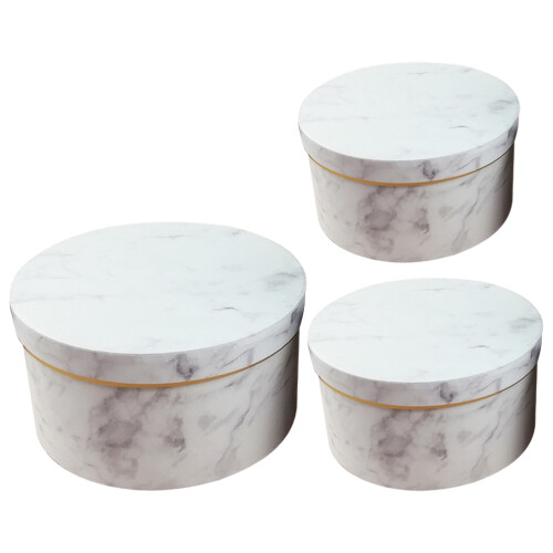6Pièces Boîtes Blanches Rondes Pour Présentation Cadeaux Floraux 2