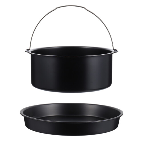 2Sets Compact Non-Stick Cake Barrel Round Pizza Pan for Home Baking
