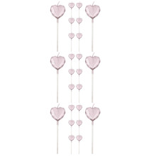 24Pcs Rose Gold Heart Shaped Birthday Candle Decorative Cake Accessory