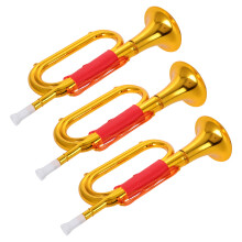 3Pcs Golden Plastic Trumpet Toy - Kids Bugle Horn for Party Fun
