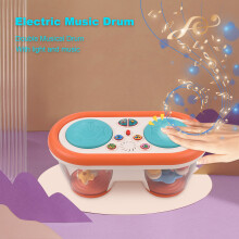 Electric Music Drum Night Light 23cm Black/White Multifunctional Musical Instrument
