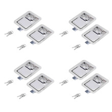 Hardware 8 Pack Stainless Steel Paddle Slam with Lock & Key - Flush Single Point Handle for Door Trailer RV