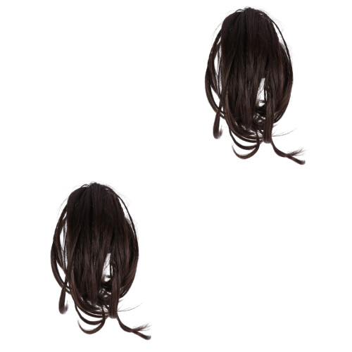 2Pièces Extension Queue De Cheval Claw Clip Synthétique Marron 2