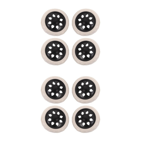 8Pcs Durable Cart Wheels Eva+pp Heavy Duty Trolley Replacement Black 1