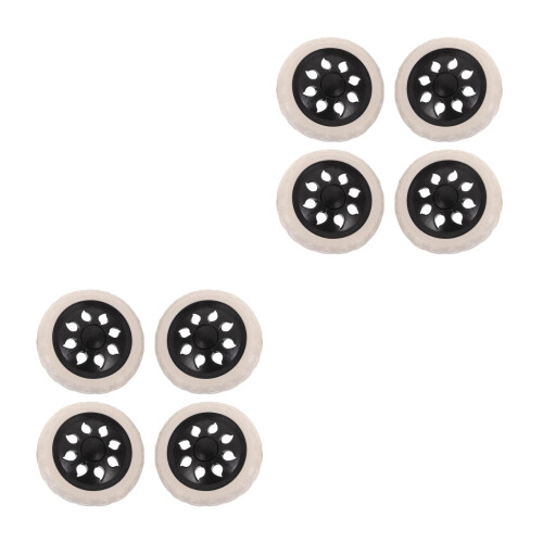 8Pcs Durable Cart Wheels Eva+pp Heavy Duty Trolley Replacement Black 2
