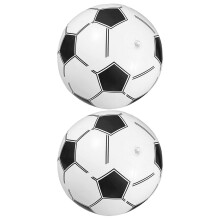 2St PVC Opblaasbare Strandvoetbal Zwart-Wit Voor Kinderen Speelplezier