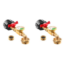 2X QCC1 Propane Refill Elbow Adapter with Propane Tank Gauge,90 Degrees Propane Refill Adapter with -Off Control Valve