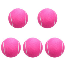 5St Rubberen Tennisbal Roze Flanel Kinderspeelbal