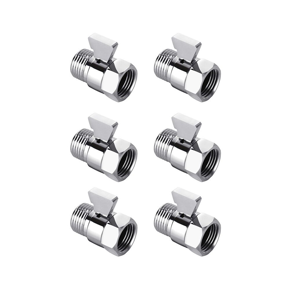 6X Water Flow Control Shut Off Valve, Brass Adjustable Water Pressure Regulator For Hand Held Shower 6032292613655