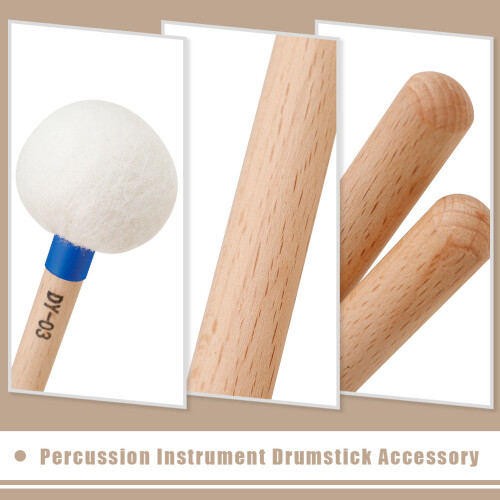2Stk Blaue Filz Drum Hammer Mit Robustem Holzgriff Für Percussion 2
