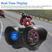 LCD Motorrad-Tachometer Kilometerzähler 10.000 U/min 199 km/h Schwarz 215x118x135mm