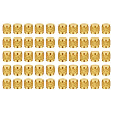 1/4inch Flare Cap, Round Brass HVAC Locking Caps, W/Neoprene O-Ring Seal AC Service HVAC Valve Caps, (50 Pcs) A