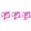 3Pcs Portable Folding Step Stool Pink Plastic with Handle 3