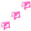 3Pcs Portable Folding Step Stool Pink Plastic with Handle 4