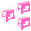 3Pcs Portable Folding Step Stool Pink Plastic with Handle 5