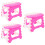 3Pcs Portable Folding Step Stool Pink Plastic with Handle 6