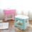 3Pcs Portable Folding Step Stool Pink Plastic with Handle 8