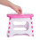 3Pcs Portable Folding Step Stool Pink Plastic with Handle 9