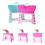 3Pcs Portable Folding Step Stool Pink Plastic with Handle 10