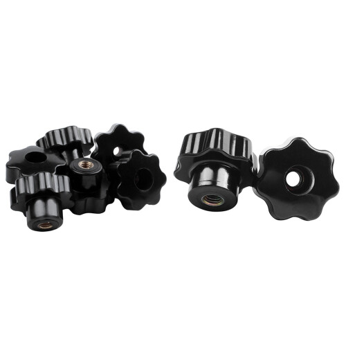 6 Pcs Machinery Latche Knurled Clamping Nuts Knob & 5 Pcs Black Star Grip Knobs 1