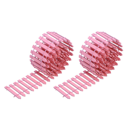 4Stk Pinker Mini Gartenzaun 1