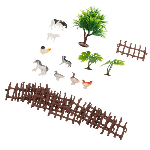 5Ensembles Ensemble Décor Ferme Plastique Animaux Miniatures Multi Couleurs 2