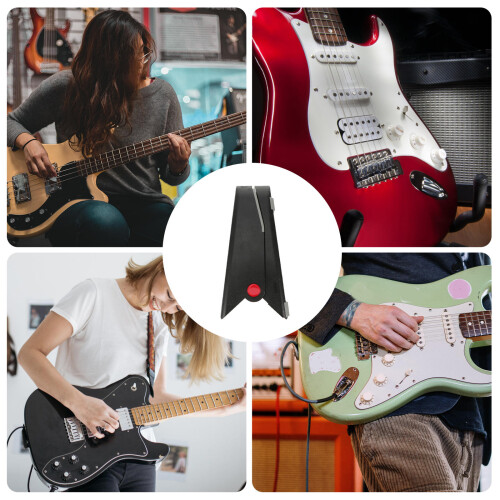 3Pcs Black Folding Guitar Frame with Silicone Sleeve Non-Slip Base 2