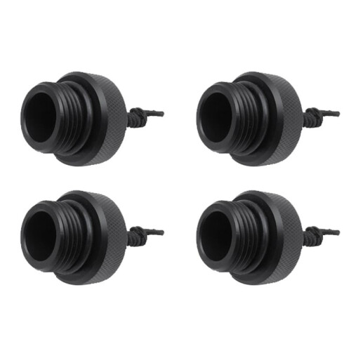 4X Dust Plug Attach with Rope Diving Dust Cap for Scubas Tanks Valves End Cap Diving Dust Cap Dive Accessory Black