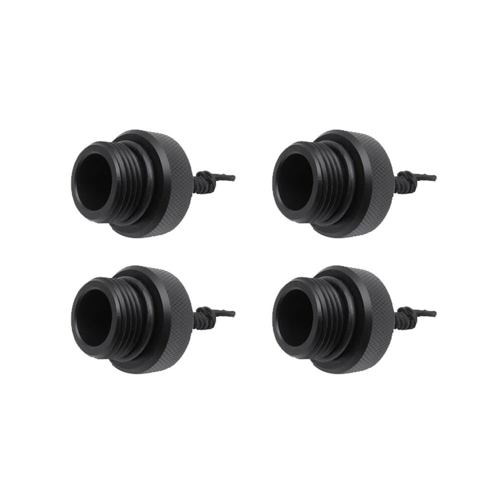 4X Dust Plug Attach With Rope Diving Dust Cap For Scubas Tanks Valves End Cap Diving Dust Cap Dive Accessory Black 6034080212620