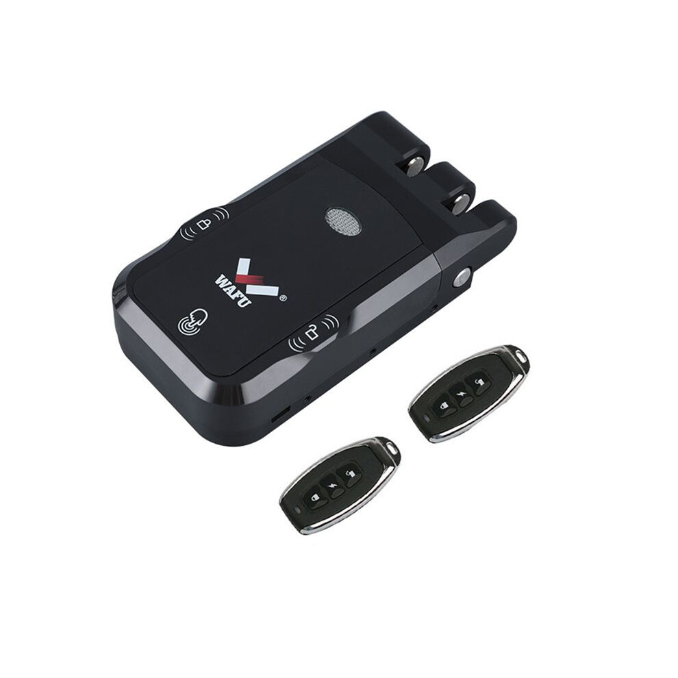 Wafu Wireless Remote Inivisble Door Lock Fechadura Inteligente Keyless Entry Home Door Lock For Office Black 6031370442378