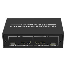 4K 60Hz KVM- -Kompatibler Umschalter USB-Selector 2x1 für PC-Share Monitor Maus Tastatur Port 2x1