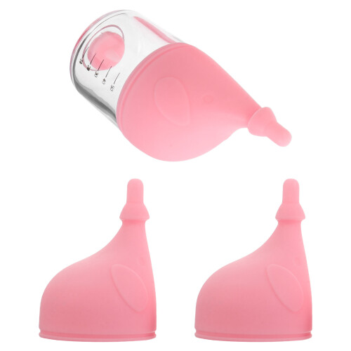 2Pièces Pour Nourrissage , Portable, Silicone Rose 1